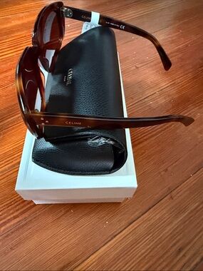 New in box Celine Tortoiseshell and Black Rectangular Sunglasses
